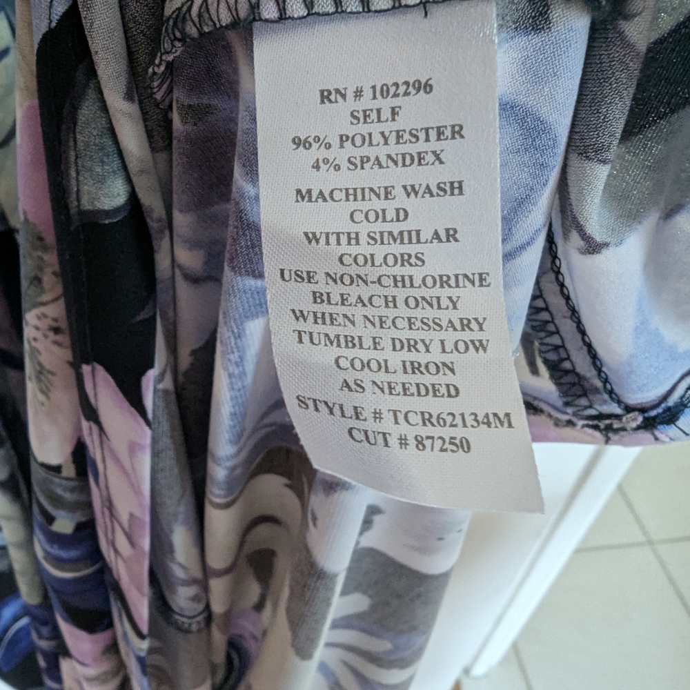 EUC Connected Apparel Tropical Floral Maxi Dress - Black, Blue, Purple Size 16 - Picture 5 of 5